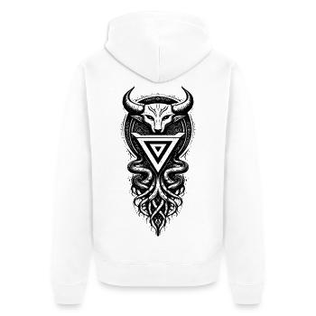 Symbole sacré du dieu slave Veles - Veste à capuche bio Premium Unisexe - blanc - Dos - Thijin (182cm)