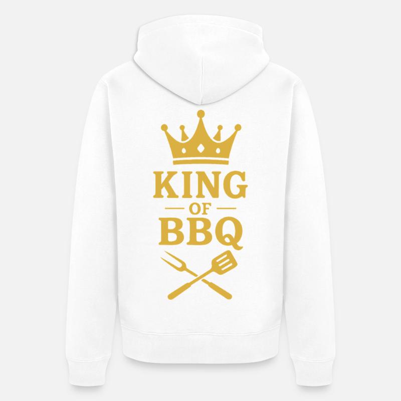 Roi du BBQ | Grillmeister Krone - Veste à capuche bio Premium Unisexe - blanc