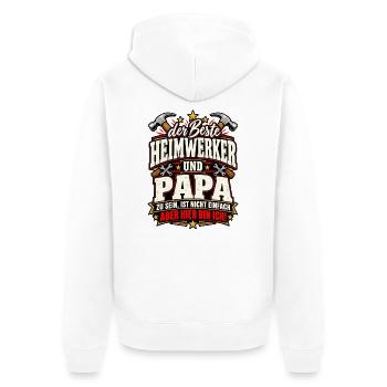 Der beste Heimwerker und Papa – Lustiger Spruch - Unisex Premium Bio Zip Hoodie - Weiß - Hinten - Thijin (182cm)