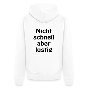 Aber lustig - Unisex Premium Bio Zip Hoodie - Weiß - Hinten - Thijin (182cm)