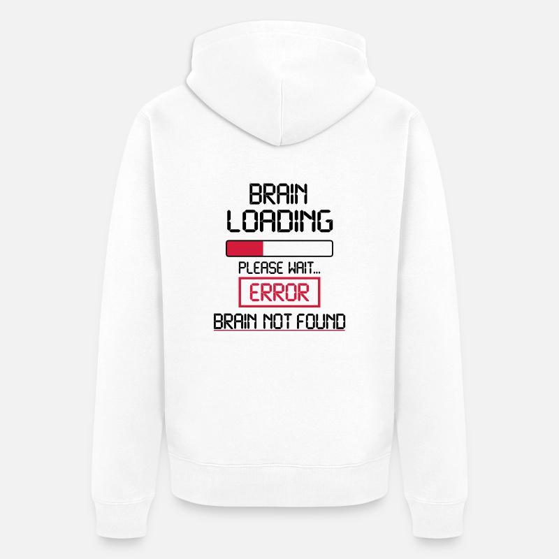 brain loading error - Unisex Premium Organic Zip Hoodie - white