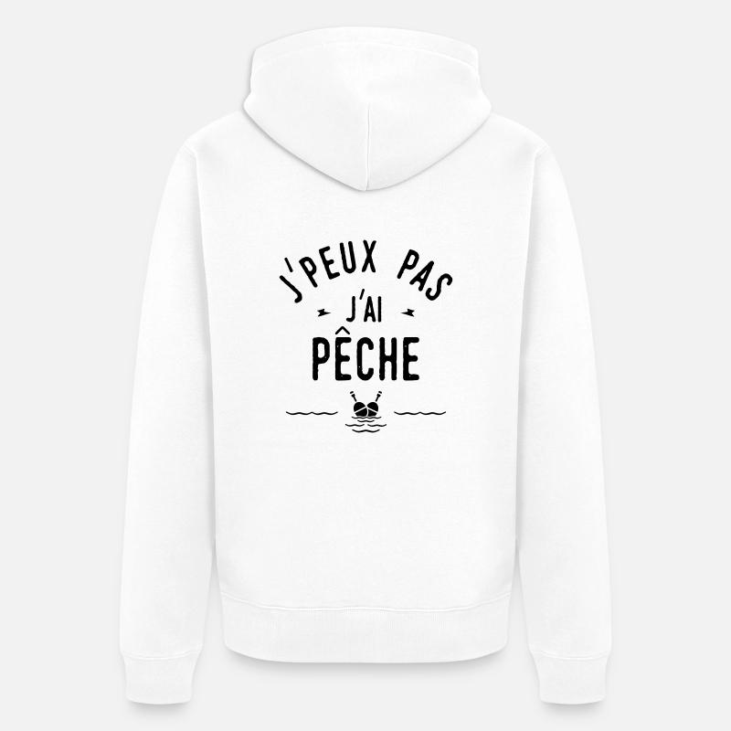j'peux pas j'ai pêche - Veste à capuche bio Premium Unisexe - blanc