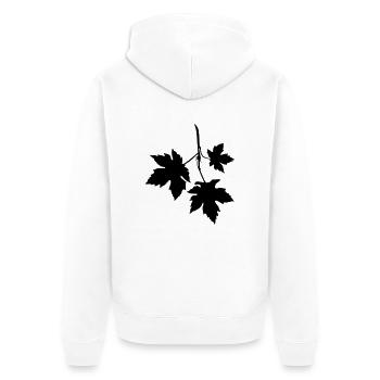 flower Weinblatt Wein wine Leaf - Unisex Premium Bio Zip Hoodie - Weiß - Hinten - Thijin (182cm)