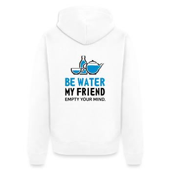 empty your mind - Unisex Premium Bio Zip Hoodie - Weiß - Hinten - Thijin (182cm)