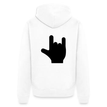 rocken_f1 - Unisex Premium Organic Zip Hoodie - white - Back - Thijin (182cm)