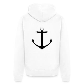 anchor - Unisex Premium Organic Zip Hoodie - white - Back - Thijin (182cm)