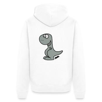 Dino (c) - Veste à capuche bio Premium Unisexe - blanc - Dos - Thijin (182cm)