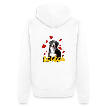 Bouvier bernois - Veste à capuche bio Premium Unisexe - blanc - Dos - Thijin (182cm)
