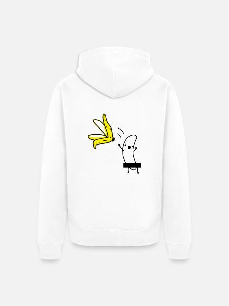 Striptease Banane - Unisex Premium Bio Zip Hoodie - Weiß