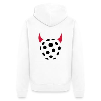 Floorball - Unisex Premium Bio Zip Hoodie - Weiß - Hinten - Thijin (182cm)