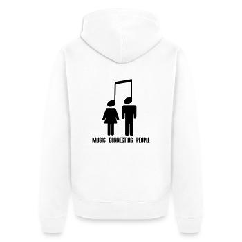 Music Connecting People - Unisex Premium Bio Zip Hoodie - Weiß - Hinten - Thijin (182cm)