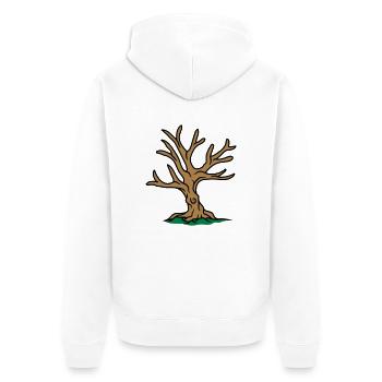 autumn tree winter bonsai tree without leaves - Unisex Premium Organic Zip Hoodie - white - Back - Thijin (182cm)