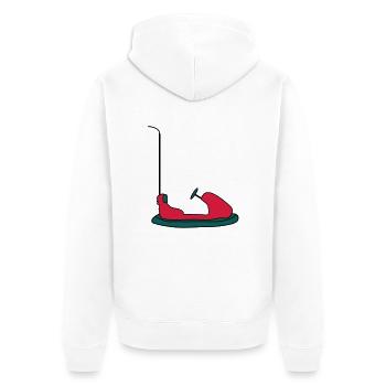 Autoscooter - Unisex Premium Bio Zip Hoodie - Weiß - Hinten - Thijin (182cm)