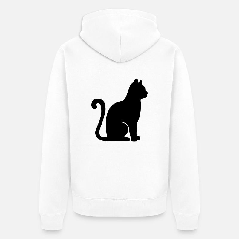 Chat - Veste à capuche bio Premium Unisexe - blanc