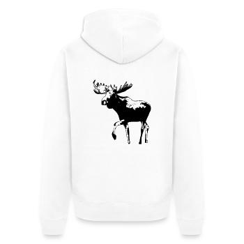 moose - elk - hunting - hunter - Unisex Premium Organic Zip Hoodie - white - Back - Thijin (182cm)