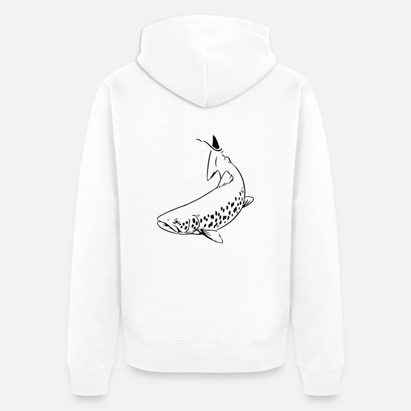 Forelle - Unisex Premium Bio Zip Hoodie - Weiß