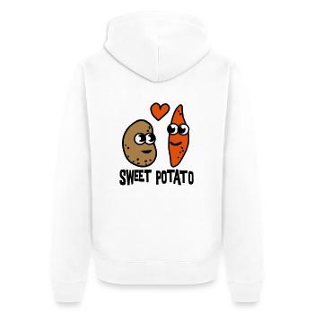 Sweet Potato - Unisex Premium Bio Zip Hoodie - Weiß - Hinten - Thijin (182cm)
