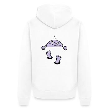 Baby sagt Hallo - Unisex Premium Bio Zip Hoodie - Weiß - Hinten - Thijin (182cm)