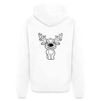 kleiner elch hirsch reh - Unisex Premium Bio Zip Hoodie - Weiß - Hinten - Thijin (182cm)
