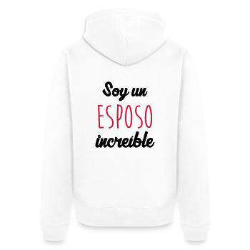 Marido Esposo Esposa Matrimonio Boba Mujer Amor - Unisex Premium Bio Zip Hoodie - Weiß - Hinten - Thijin (182cm)