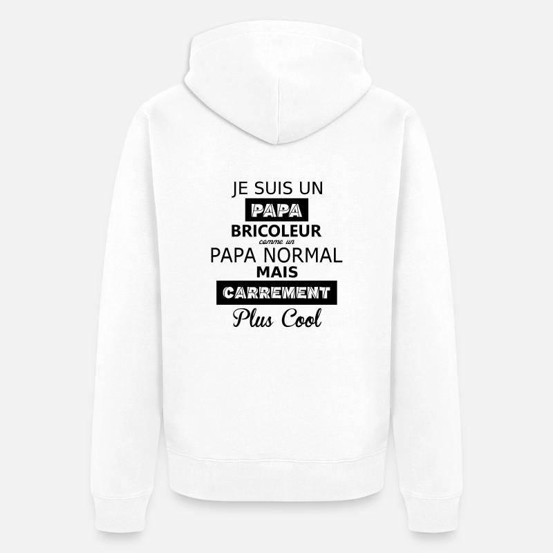Papa bricoleur - Veste à capuche bio Premium Unisexe - blanc