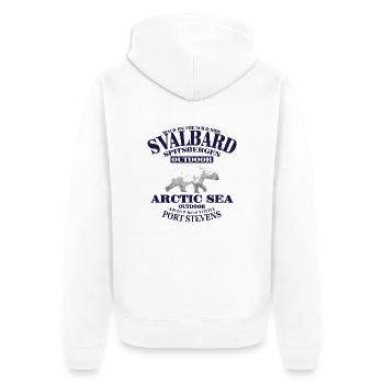 Spitsbergen - Svalbard - Spitzbergen - Polar Bear - Unisex Premium Bio Zip Hoodie - Weiß - Hinten - Thijin (182cm)