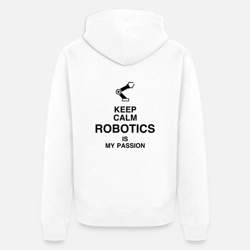 Robotik / Roboter / Robot / Robotics - Unisex Premium Bio Zip Hoodie - Weiß