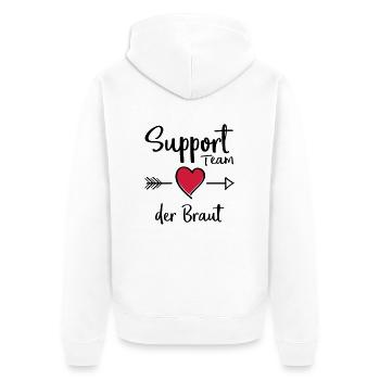 support team der braut - Unisex Premium Bio Zip Hoodie - Weiß - Hinten - Thijin (182cm)