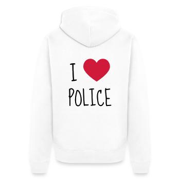 Police / Policier / Flic / Sécurité - Veste à capuche bio Premium Unisexe - blanc - Dos - Thijin (182cm)