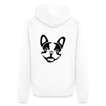 Dog - French Bulldog - Veste à capuche bio Premium Unisexe - blanc - Dos - Thijin (182cm)