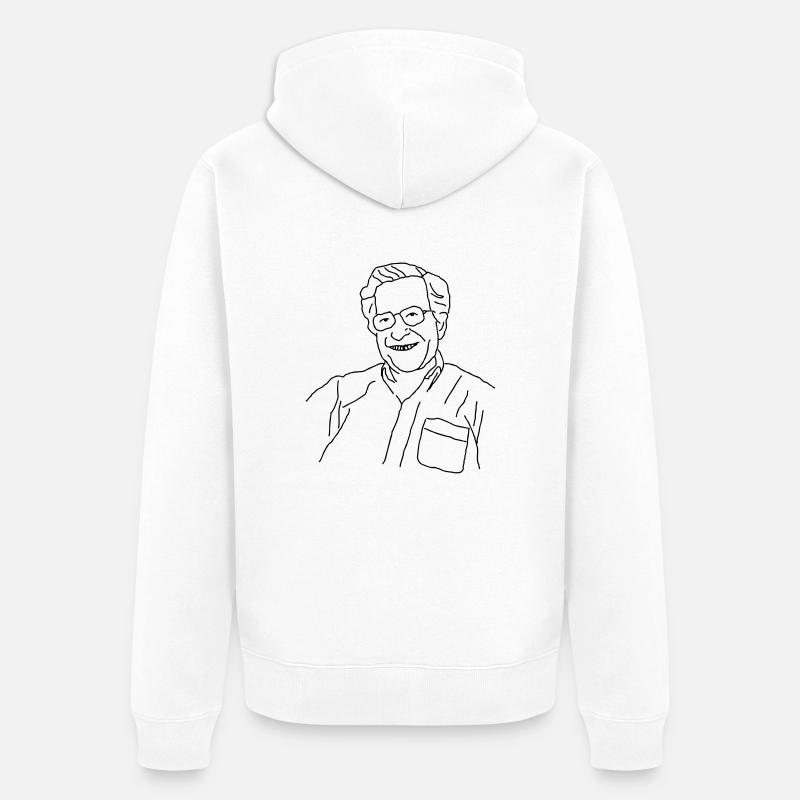 Noam Chomsky - Veste à capuche bio Premium Unisexe - blanc
