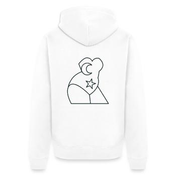 Femme STAR et body lunes - Veste à capuche bio Premium Unisexe - blanc - Dos - Thijin (182cm)