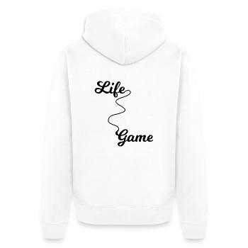 Game Gaming PC - Unisex Premium Bio Zip Hoodie - Weiß - Hinten - Thijin (182cm)
