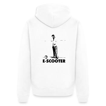 E-Scooter E-Roller Scooter - Veste à capuche bio Premium Unisexe - blanc - Dos - Thijin (182cm)