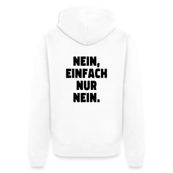 Nein, einfach nur nein! ADHS - Unisex Premium Bio Zip Hoodie - Weiß - Hinten - Thijin (182cm)