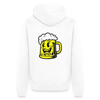Bier Lustig Comic - Unisex Premium Bio Zip Hoodie - Weiß - Hinten - Thijin (182cm)