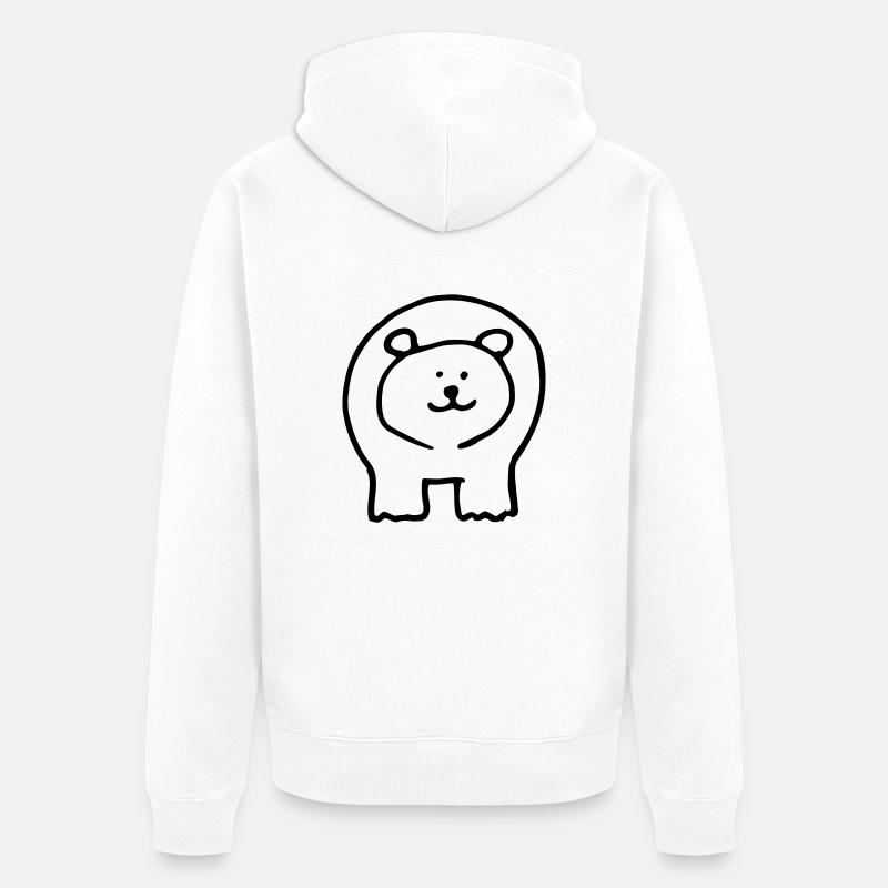 Bear printed 2 sides - Veste à capuche bio Premium Unisexe - blanc