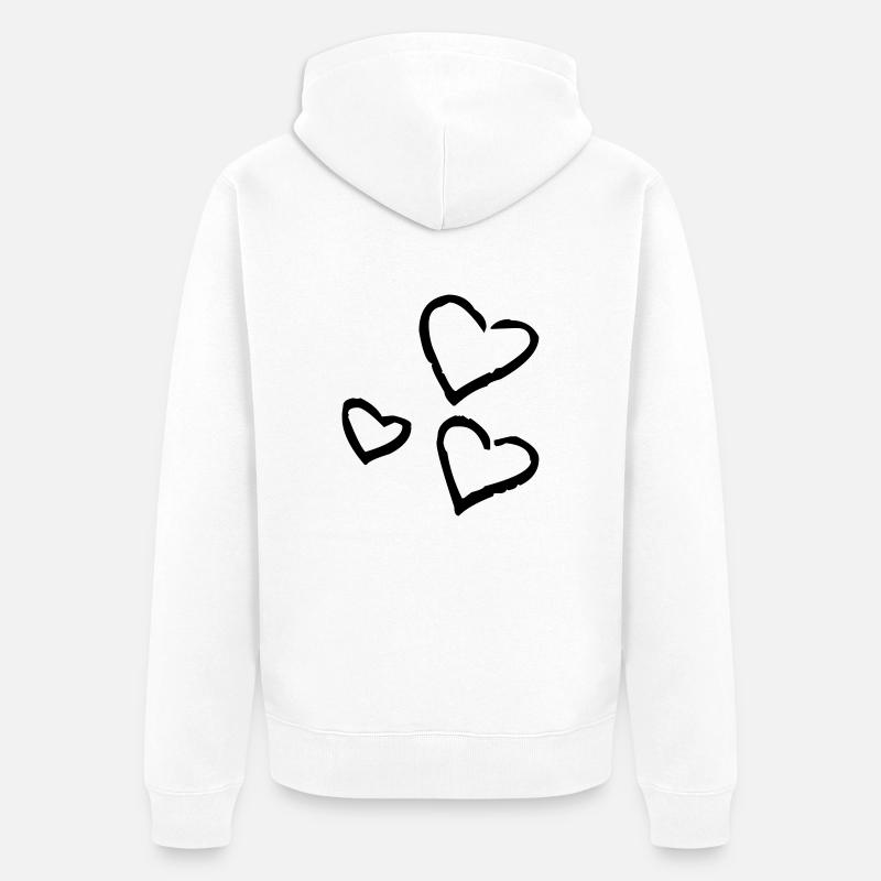 cœurs - Veste à capuche bio Premium Unisexe - blanc