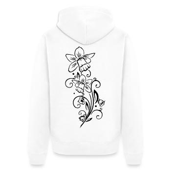 Easter Bells Daffodils Spring - Unisex Premium Organic Zip Hoodie - white - Back - Thijin (182cm)
