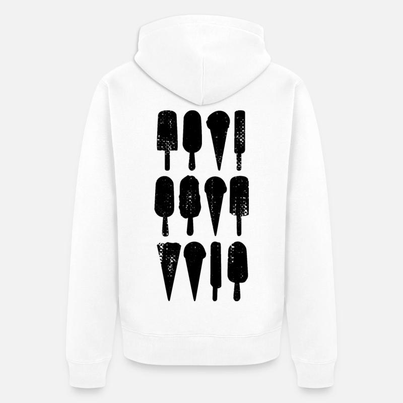 Variétés de crème glacée - Veste à capuche bio Premium Unisexe - blanc