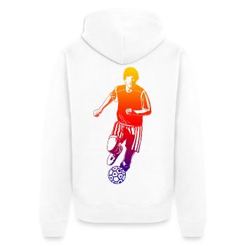 Soccer Player Sketch - Unisex Premium Organic Zip Hoodie - white - Back - Thijin (182cm)