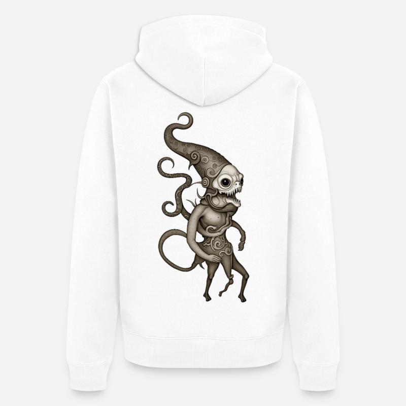 BUG #5 - dark hell - Veste à capuche bio Premium Unisexe - blanc