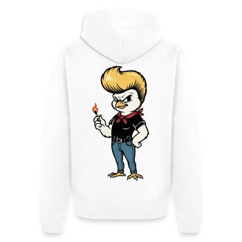 Rocker Lapin de Pâques Metal Heavy Metal Pâques - Veste à capuche bio Premium Unisexe - blanc - Dos - Thijin (182cm)