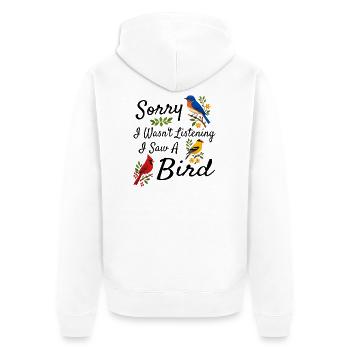 Passion Birds Humor Gift Ornithology - Unisex Premium Organic Zip Hoodie - white - Back - Thijin (182cm)
