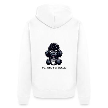 Schwarzer Pudel Kaffee I Love It Black - Unisex Premium Bio Zip Hoodie - Weiß - Hinten - Thijin (182cm)