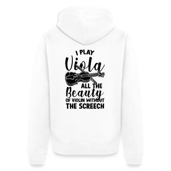 Je joue de l’alto – de l’altiste en disant - Veste à capuche bio Premium Unisexe - blanc - Dos - Thijin (182cm)