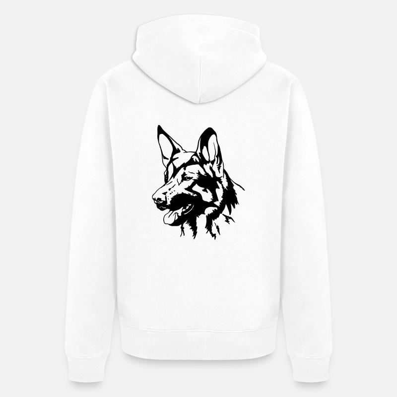 Deutscher Schäferhund - Unisex Premium Bio Zip Hoodie - Weiß