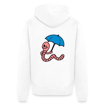 Earthworm - Unisex Premium Organic Zip Hoodie - white - Back - Thijin (182cm)