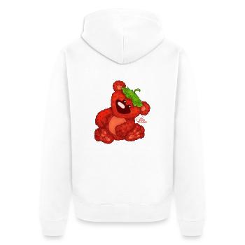 Erdbärchen - Unisex Premium Bio Zip Hoodie - Weiß - Hinten - Thijin (182cm)