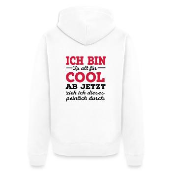 alt - Unisex Premium Bio Zip Hoodie - Weiß - Hinten - Thijin (182cm)